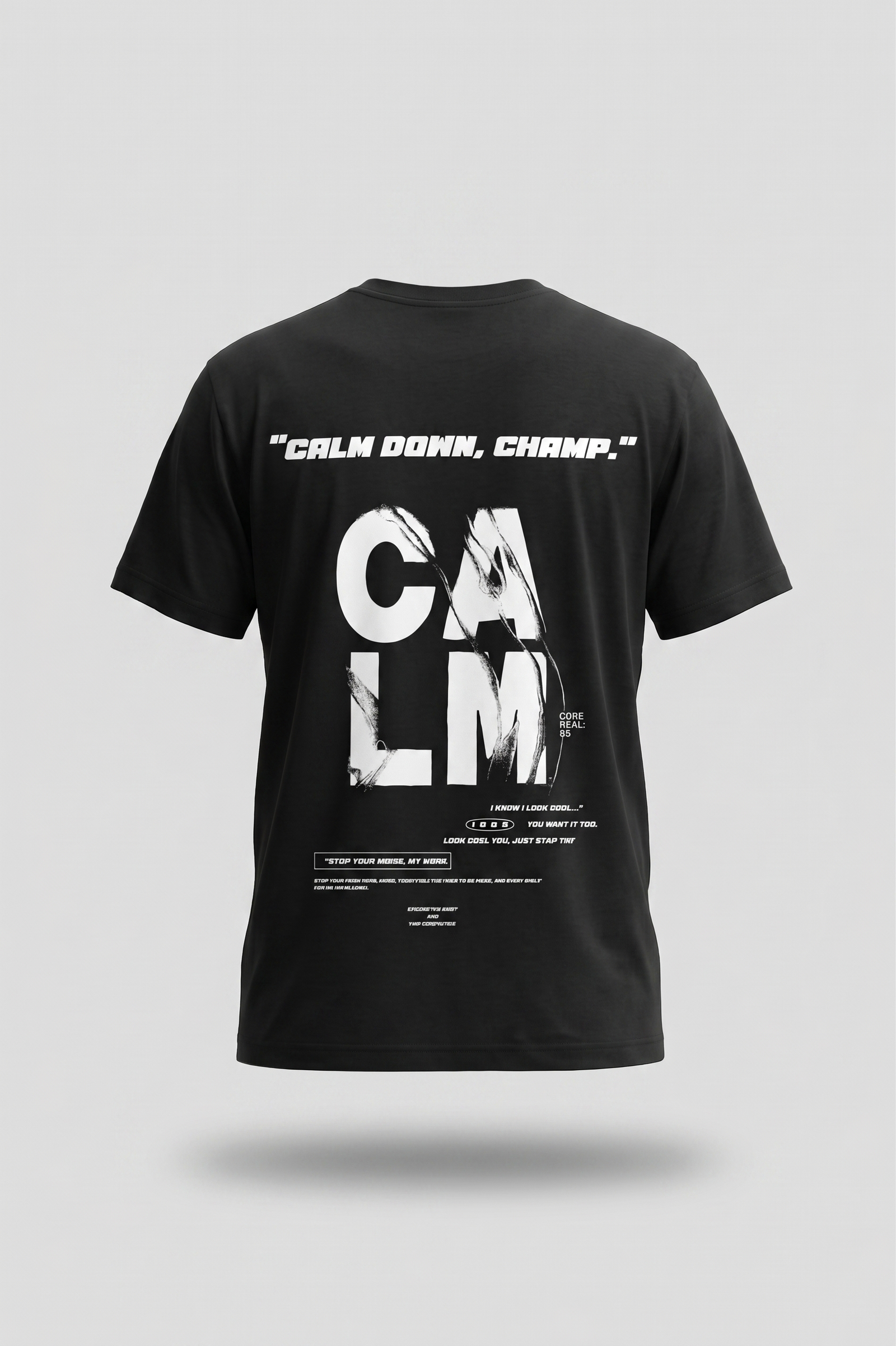 lack Oversized Streetwear T-Shirt Calm Down