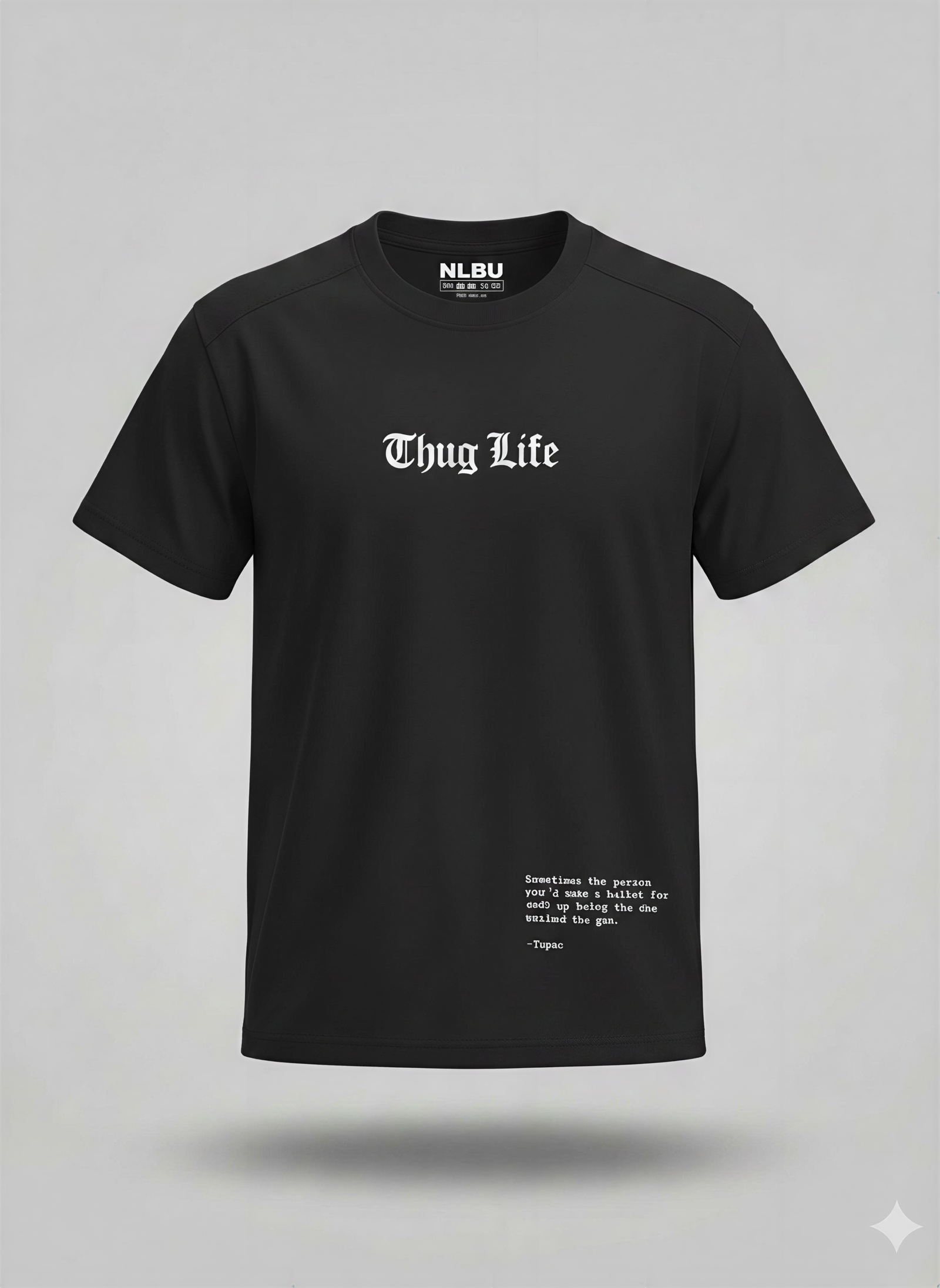Tupac quote oversized tee
