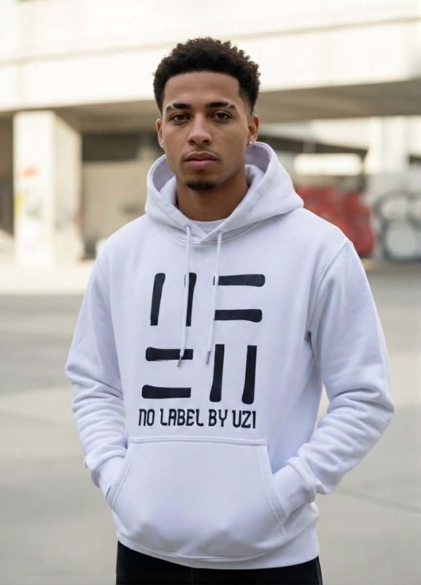 White Oversized Arabic Hoodie