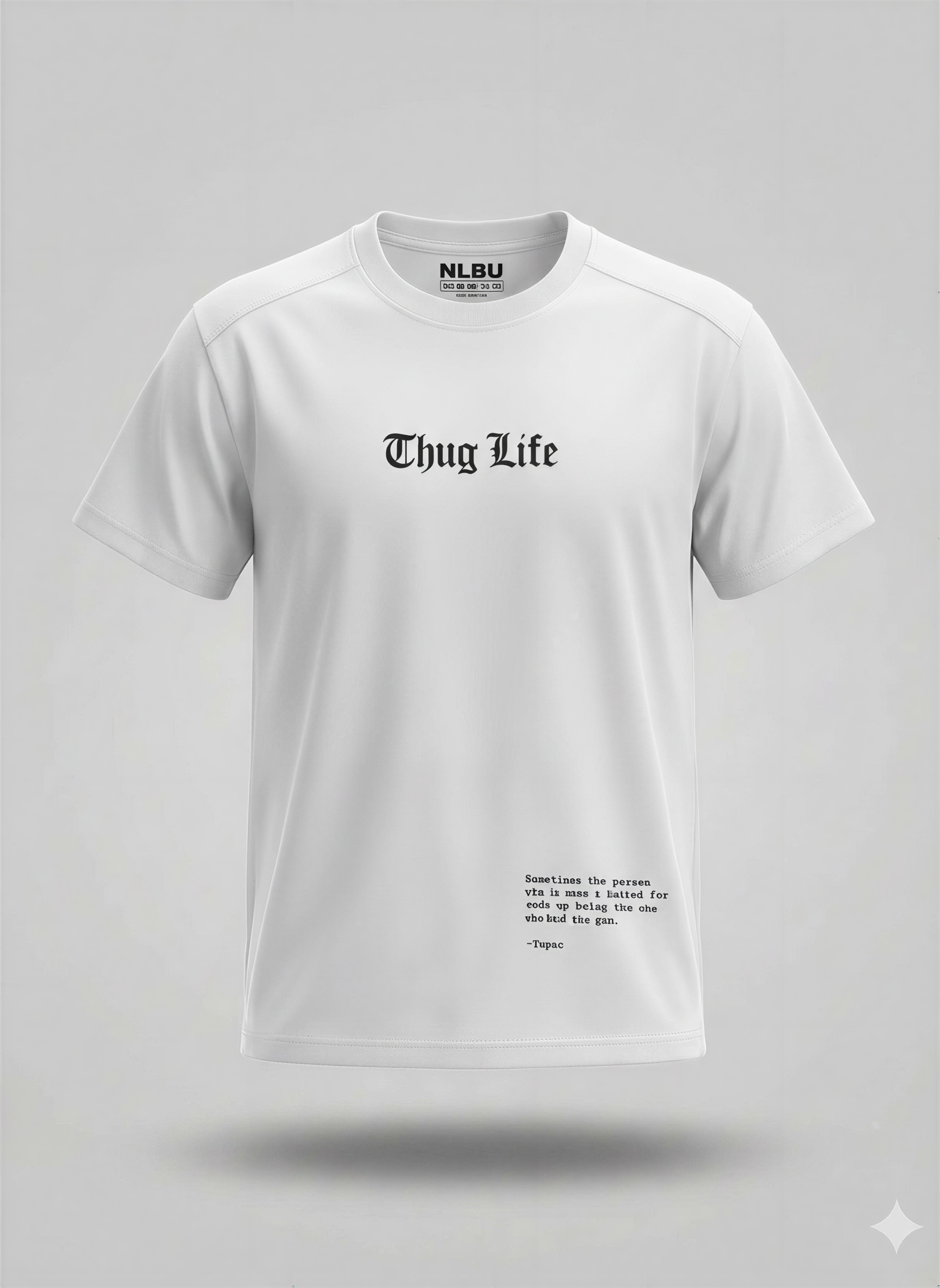 Tupac quote oversized tee