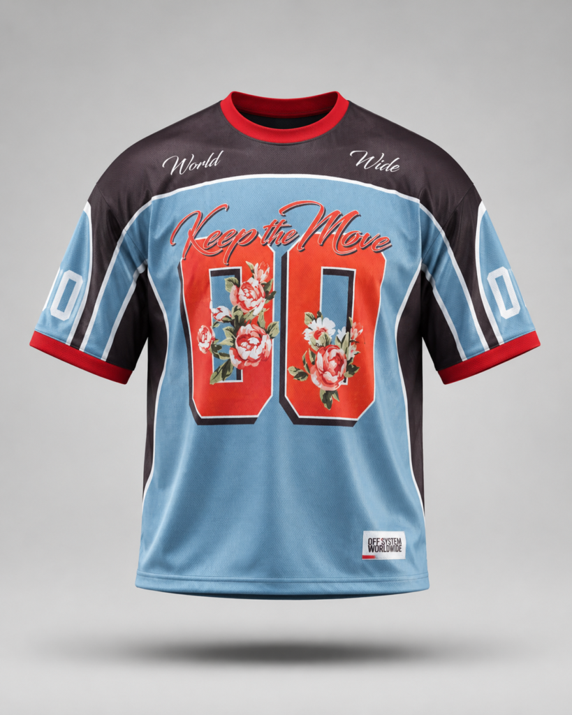 The “Keep The Move” Floral Jersey T-Shirt