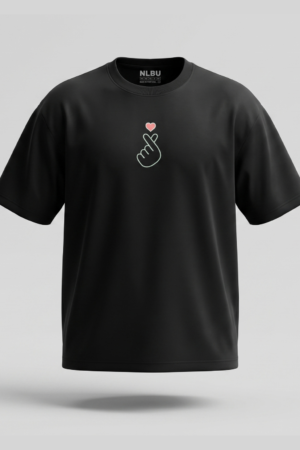 finger heart oversized tee